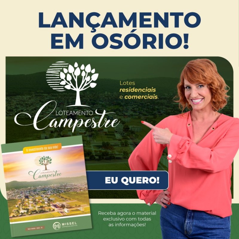 Condi��o de parcelamento em at� 100 meses, direto com a loteadora, com uma entrada de 20%